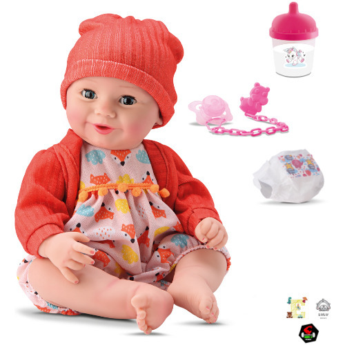 Boneca Reborn Abre Fecha Os Olhos C/ Ursinho Diver New Born